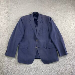 Ralph‎ Lauren Black Label Blazer Sport Coat Men 44 Slim Textured 2 Button Blue